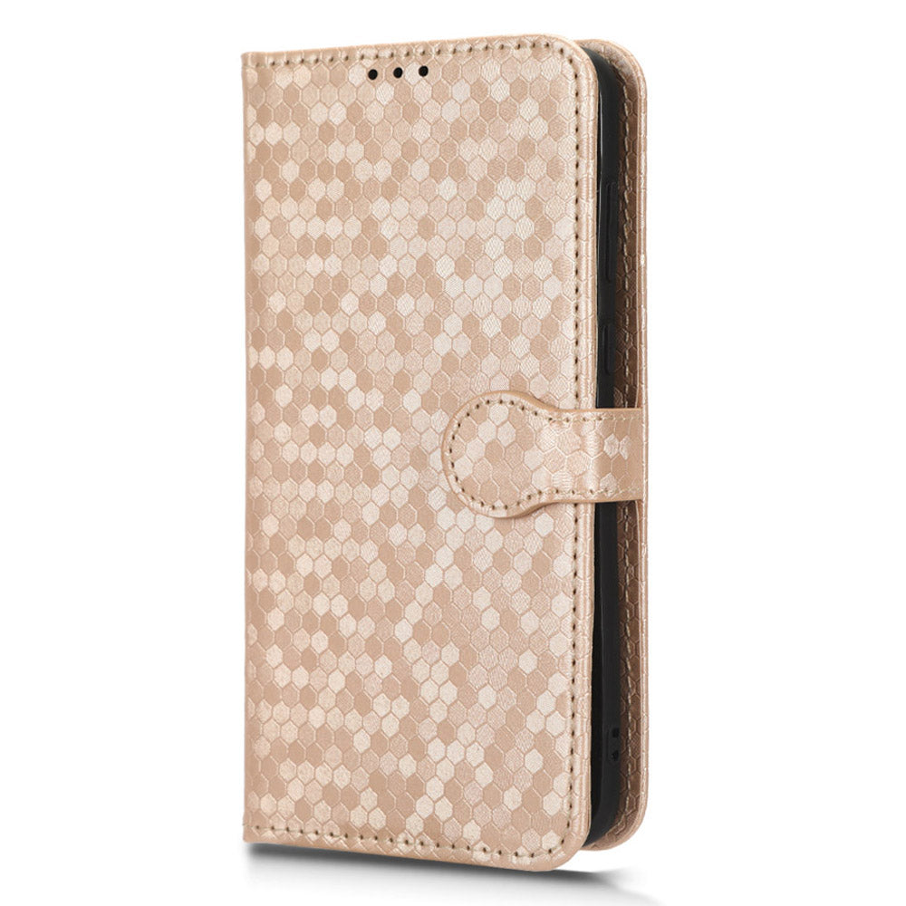 For Huawei P60 Art PU Leather Wallet Phone Case Dot Pattern Imprinted Stand Phone Cover