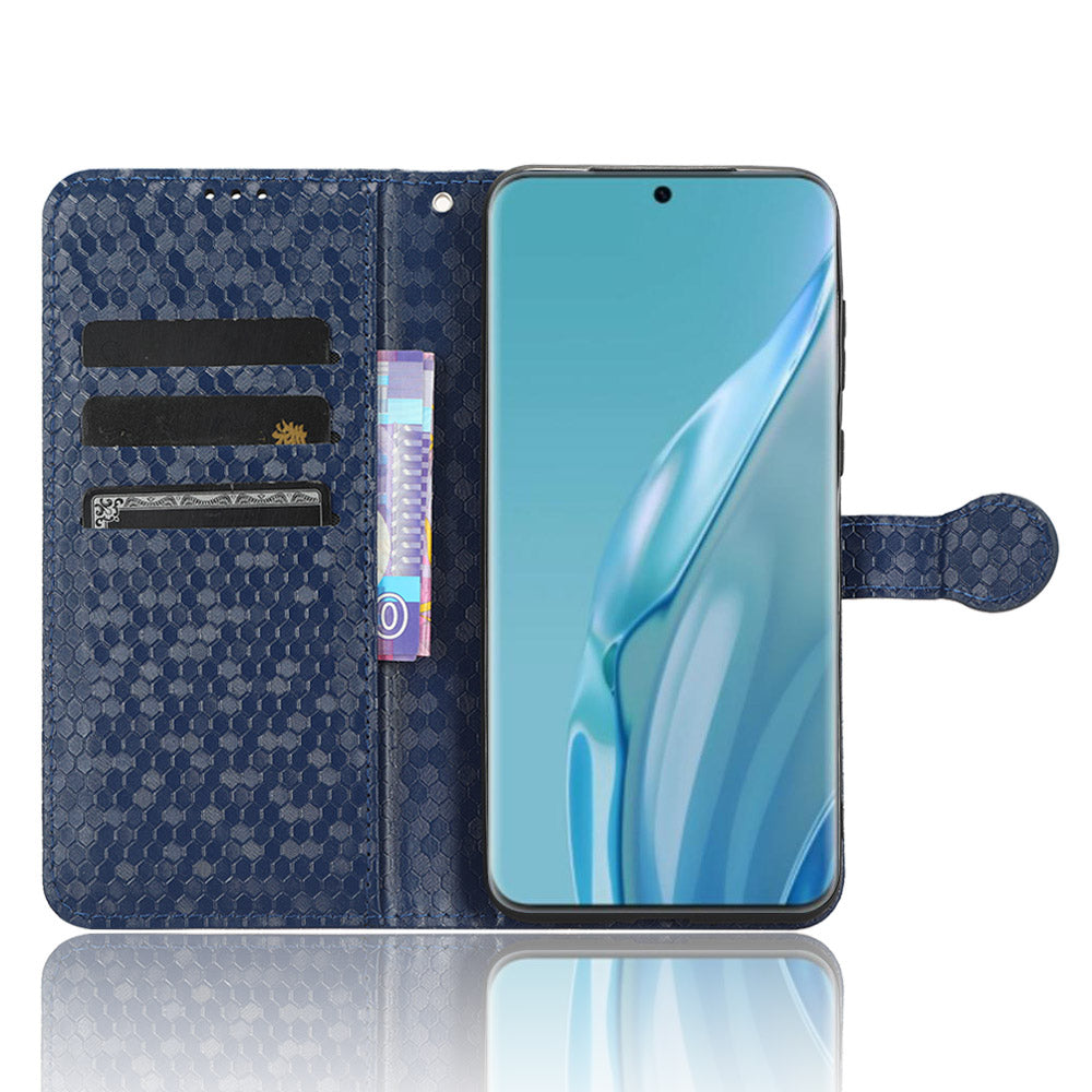 For Huawei P60 Art PU Leather Wallet Phone Case Dot Pattern Imprinted Stand Phone Cover