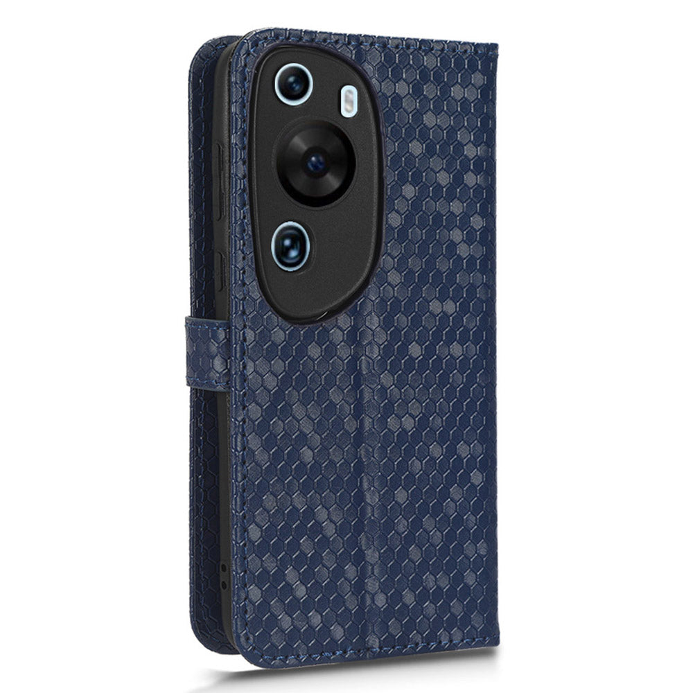 For Huawei P60 Art PU Leather Wallet Phone Case Dot Pattern Imprinted Stand Phone Cover