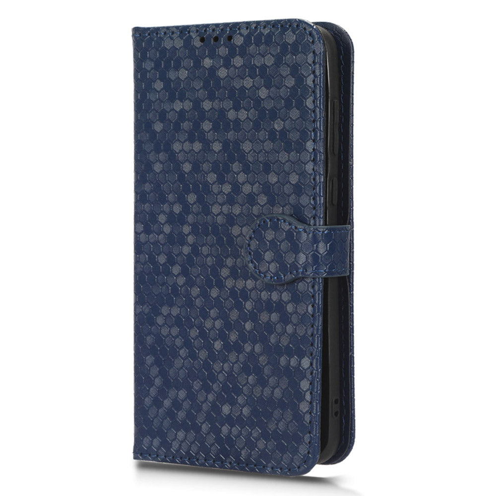 For Huawei P60 Art PU Leather Wallet Phone Case Dot Pattern Imprinted Stand Phone Cover