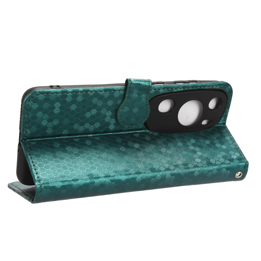 For Huawei P60 Art PU Leather Wallet Phone Case Dot Pattern Imprinted Stand Phone Cover