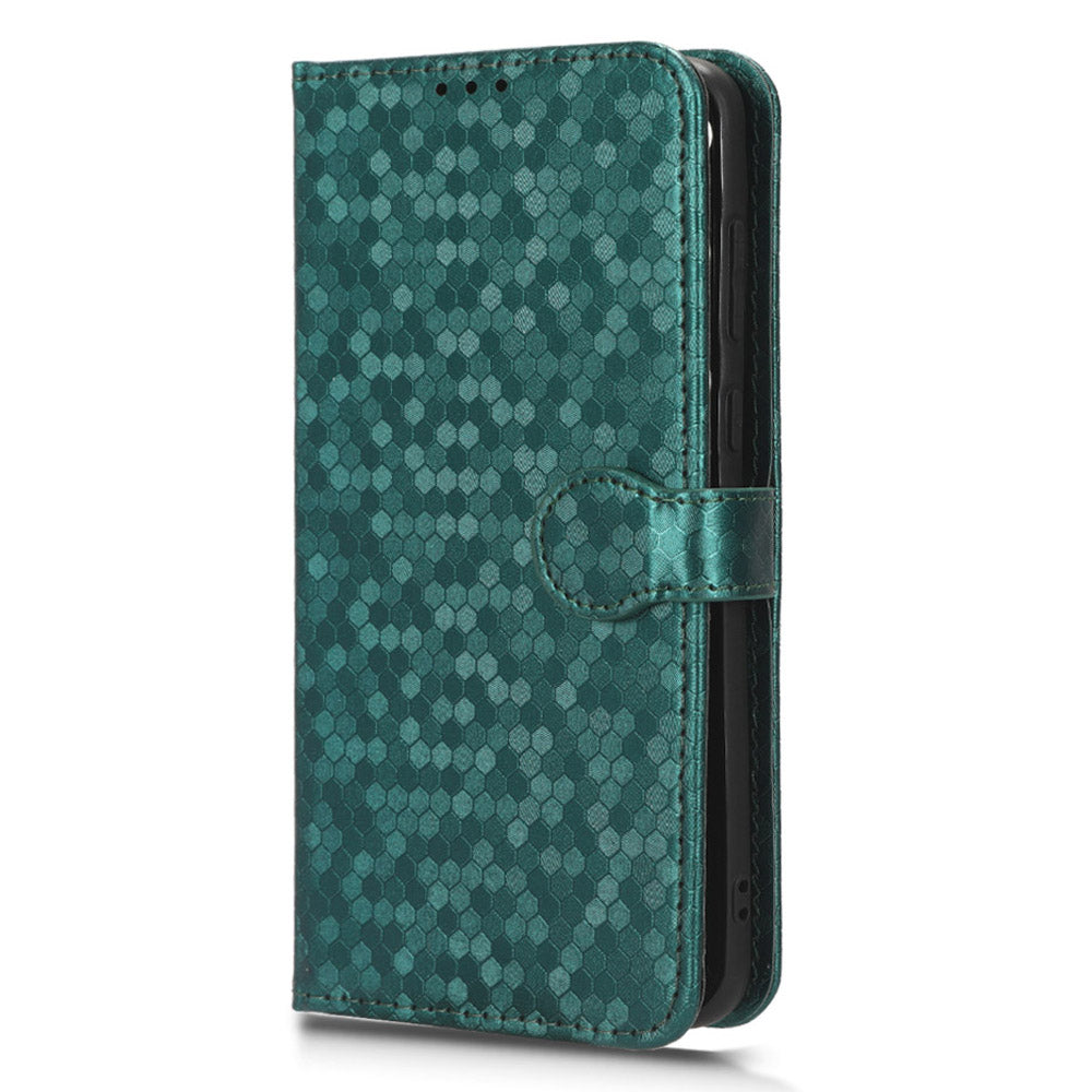For Huawei P60 Art PU Leather Wallet Phone Case Dot Pattern Imprinted Stand Phone Cover