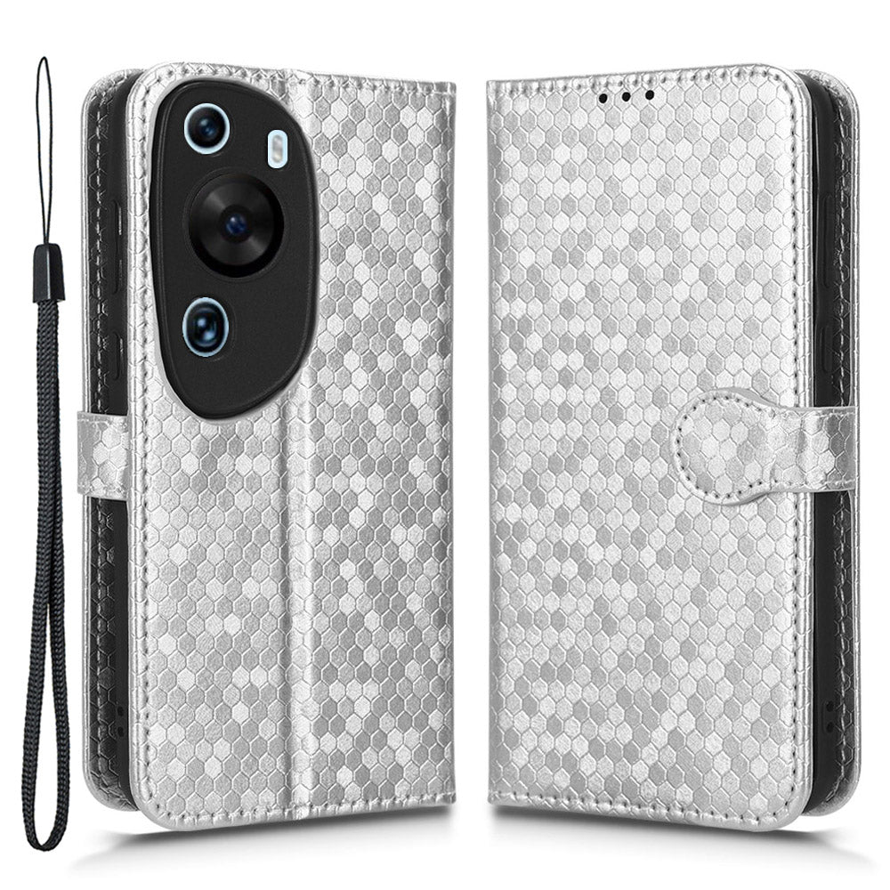 For Huawei P60 Art PU Leather Wallet Phone Case Dot Pattern Imprinted Stand Phone Cover