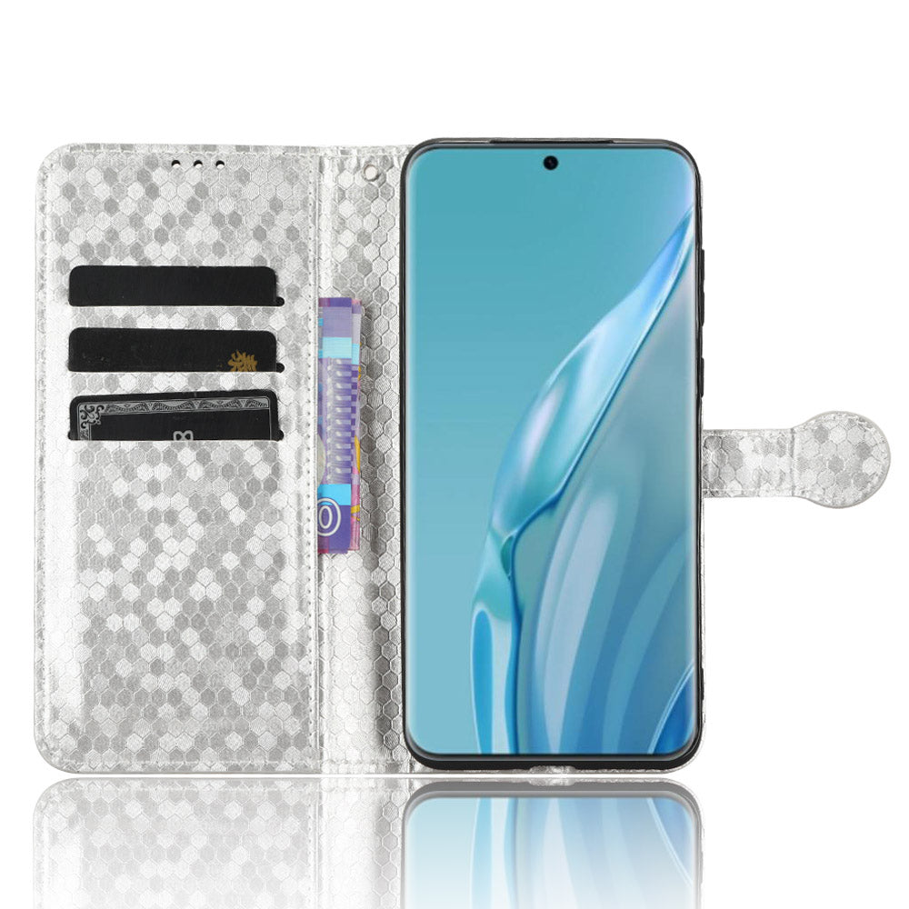 For Huawei P60 Art PU Leather Wallet Phone Case Dot Pattern Imprinted Stand Phone Cover