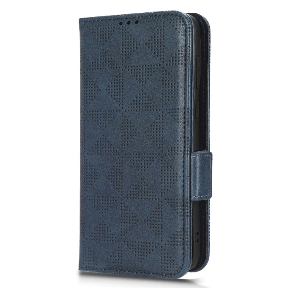 For Huawei P60 Art PU Leather+TPU Mobile Phone Case Imprinted Triangle Stand Wallet Shell