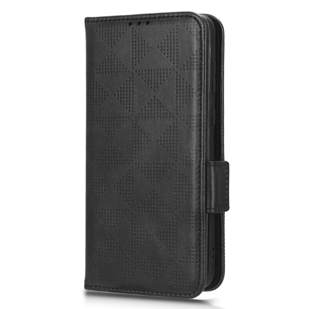 For Huawei P60 Art PU Leather+TPU Mobile Phone Case Imprinted Triangle Stand Wallet Shell