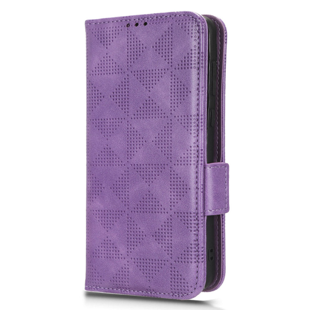 For Huawei P60 Art PU Leather+TPU Mobile Phone Case Imprinted Triangle Stand Wallet Shell