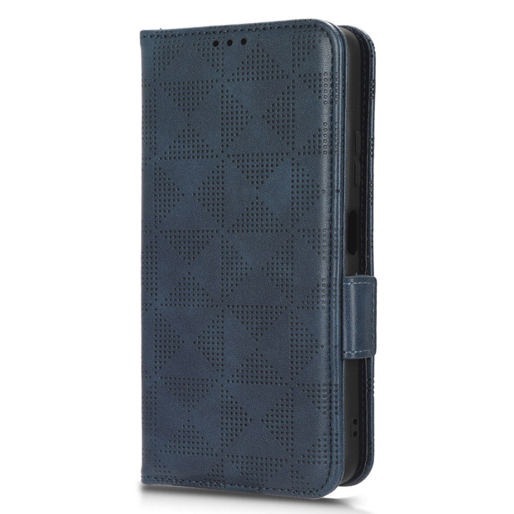 For Huawei Enjoy 60 Anti-Scratch PU Leather Stand Wallet Phone Case Imprinted Triangle Phone Cover