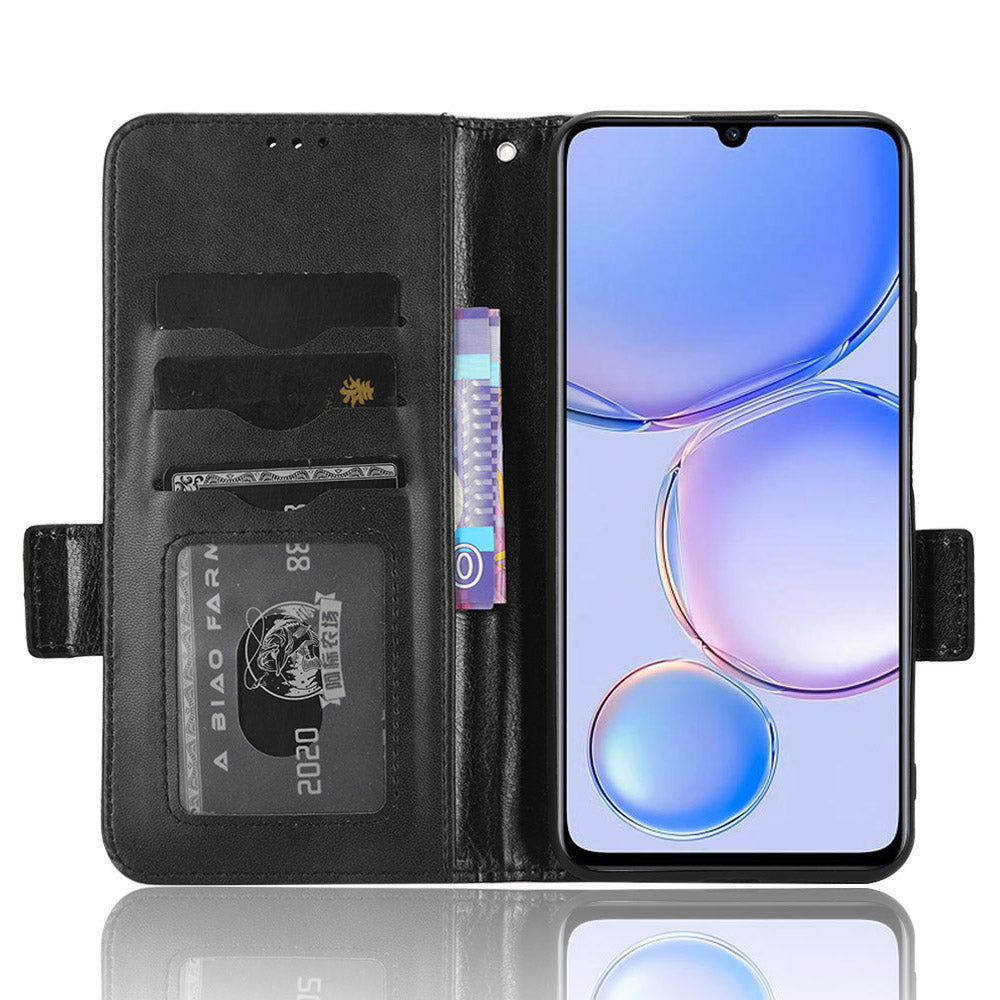 For Huawei Enjoy 60 Anti-Scratch PU Leather Stand Wallet Phone Case Imprinted Triangle Phone Cover