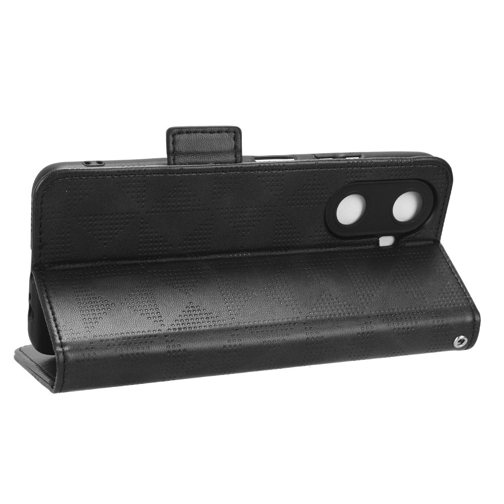 For Huawei Enjoy 60 Anti-Scratch PU Leather Stand Wallet Phone Case Imprinted Triangle Phone Cover