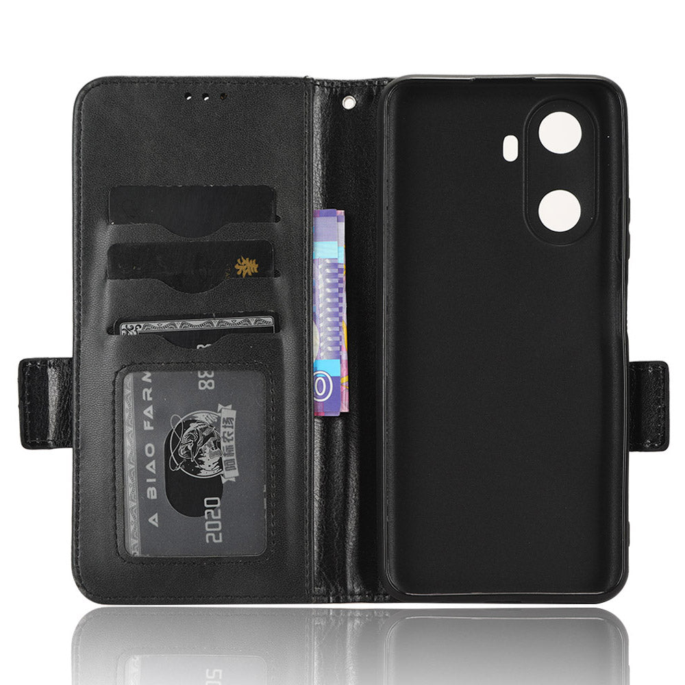 For Huawei Enjoy 60 Anti-Scratch PU Leather Stand Wallet Phone Case Imprinted Triangle Phone Cover