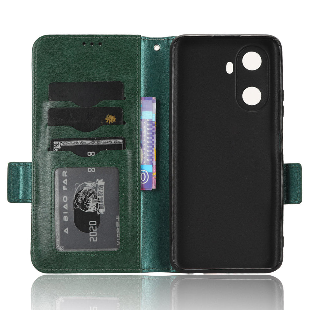 For Huawei Enjoy 60 Anti-Scratch PU Leather Stand Wallet Phone Case Imprinted Triangle Phone Cover