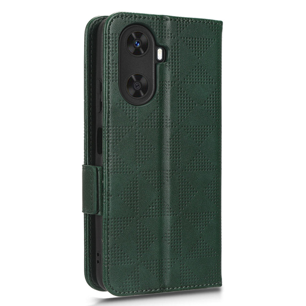 For Huawei Enjoy 60 Anti-Scratch PU Leather Stand Wallet Phone Case Imprinted Triangle Phone Cover