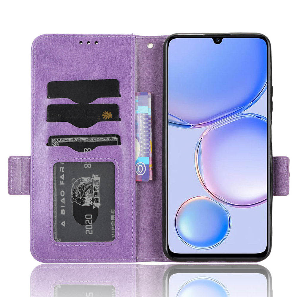 For Huawei Enjoy 60 Anti-Scratch PU Leather Stand Wallet Phone Case Imprinted Triangle Phone Cover