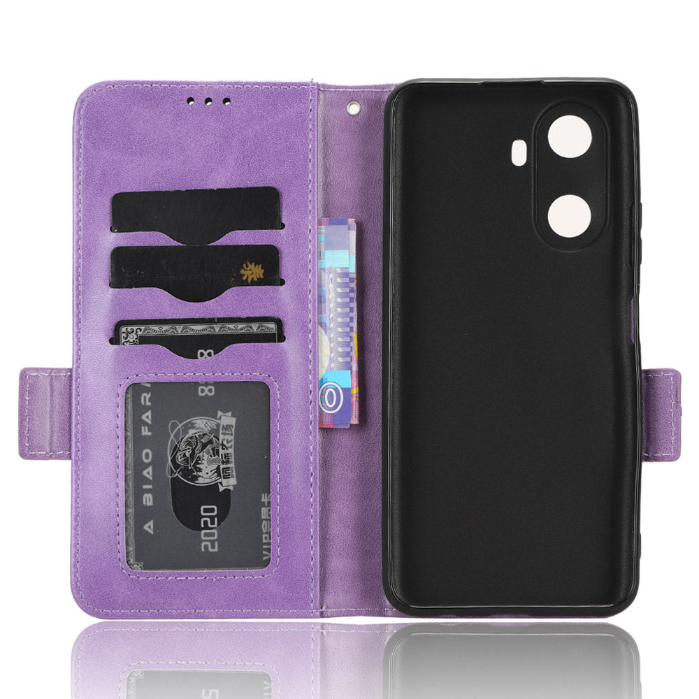 For Huawei Enjoy 60 Anti-Scratch PU Leather Stand Wallet Phone Case Imprinted Triangle Phone Cover