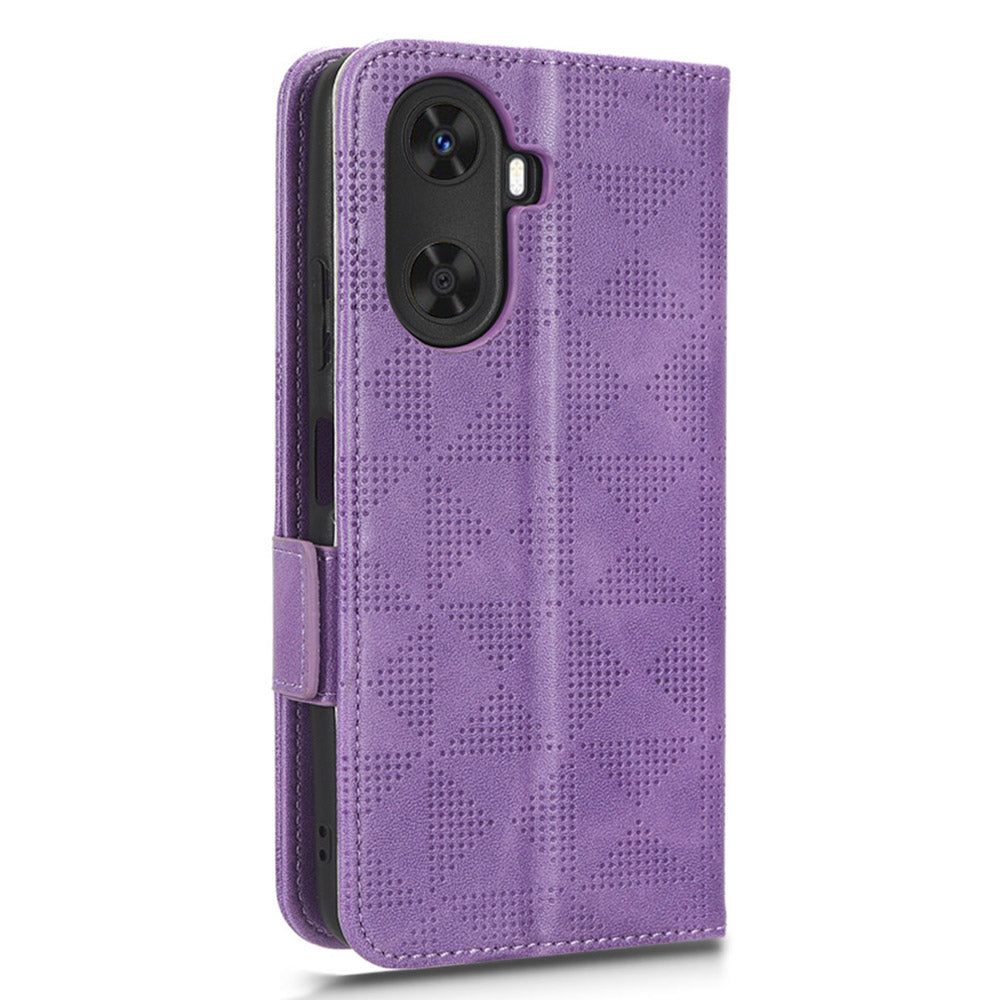 For Huawei Enjoy 60 Anti-Scratch PU Leather Stand Wallet Phone Case Imprinted Triangle Phone Cover