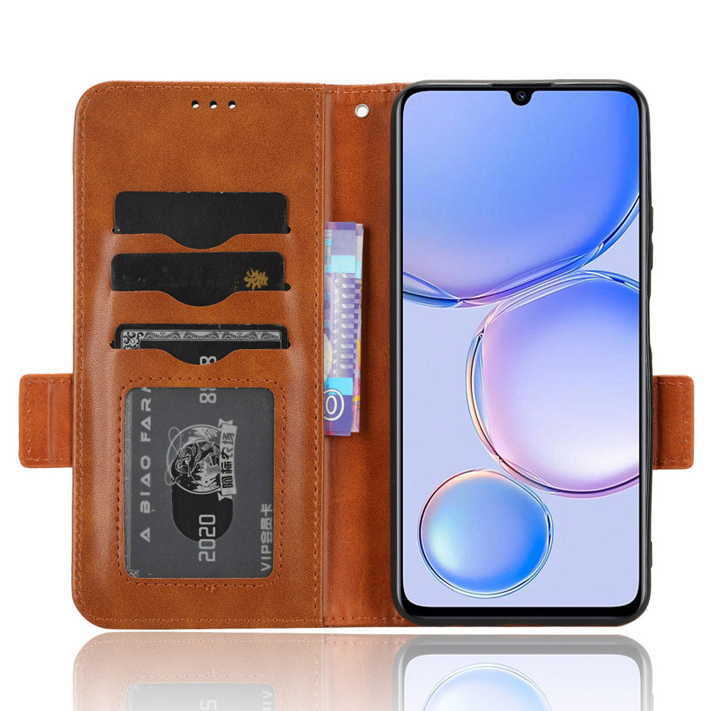 For Huawei Enjoy 60 Anti-Scratch PU Leather Stand Wallet Phone Case Imprinted Triangle Phone Cover