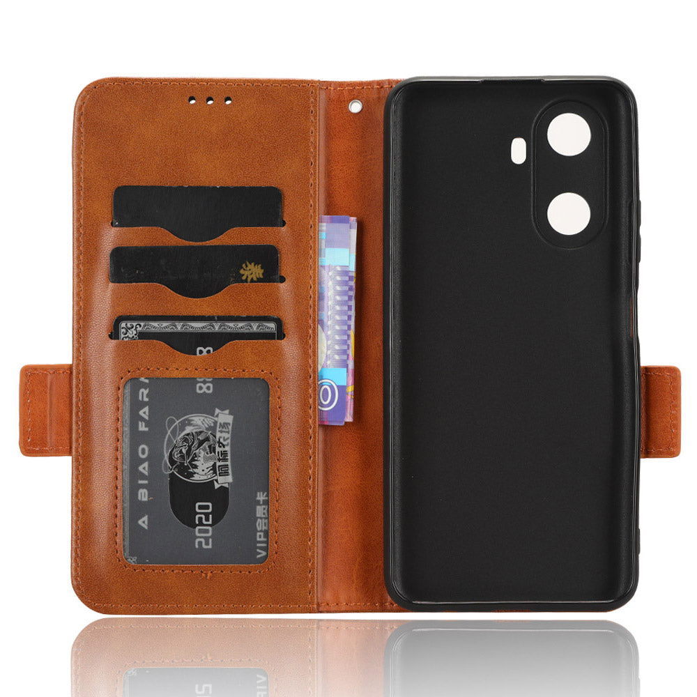 For Huawei Enjoy 60 Anti-Scratch PU Leather Stand Wallet Phone Case Imprinted Triangle Phone Cover