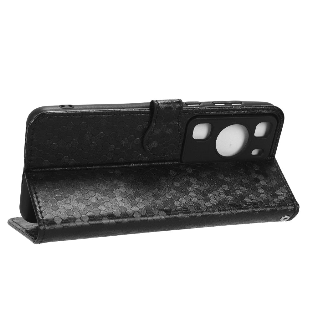 For Huawei P60 / P60 Pro Shockproof Case PU Leather Flip Cover Dot Pattern Imprinted Phone Case with Wallet