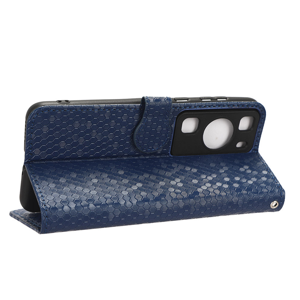 For Huawei P60 / P60 Pro Shockproof Case PU Leather Flip Cover Dot Pattern Imprinted Phone Case with Wallet