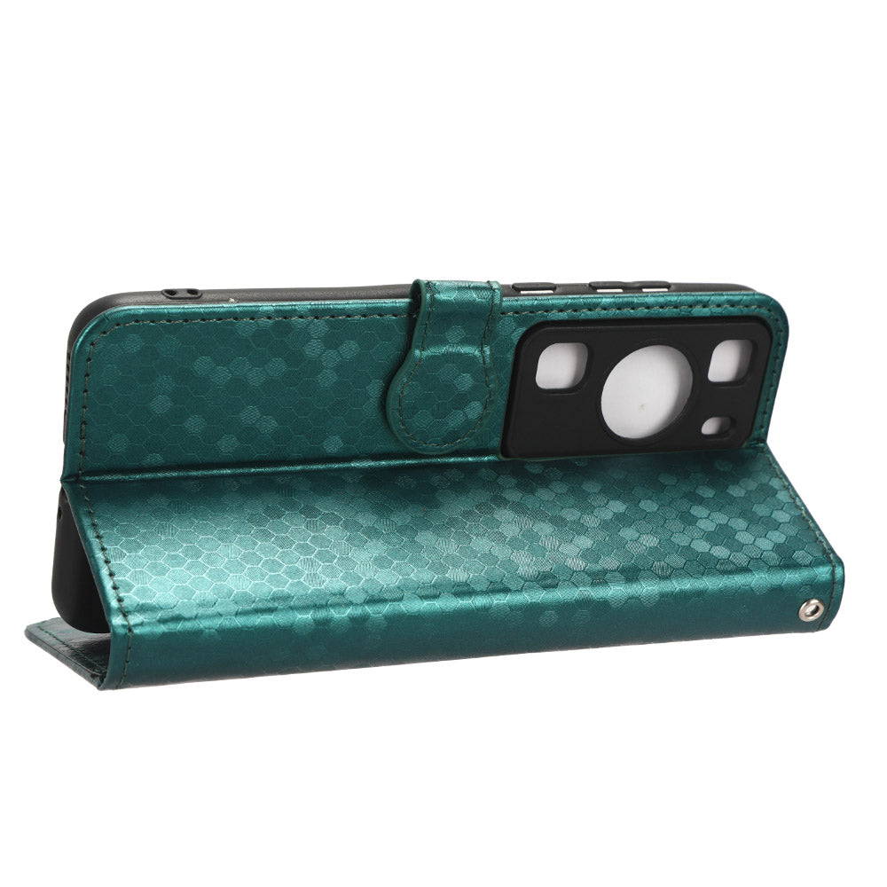 For Huawei P60 / P60 Pro Shockproof Case PU Leather Flip Cover Dot Pattern Imprinted Phone Case with Wallet