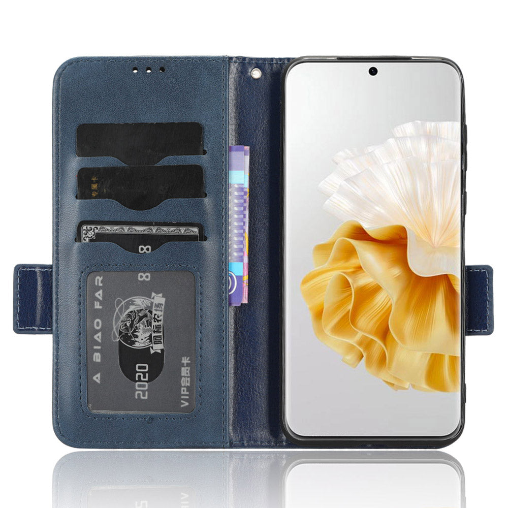 For Huawei P60 Pro / P60 Anti-Dust Phone Shell PU Leather Phone Case Imprinted Triangle Stand Wallet Cover