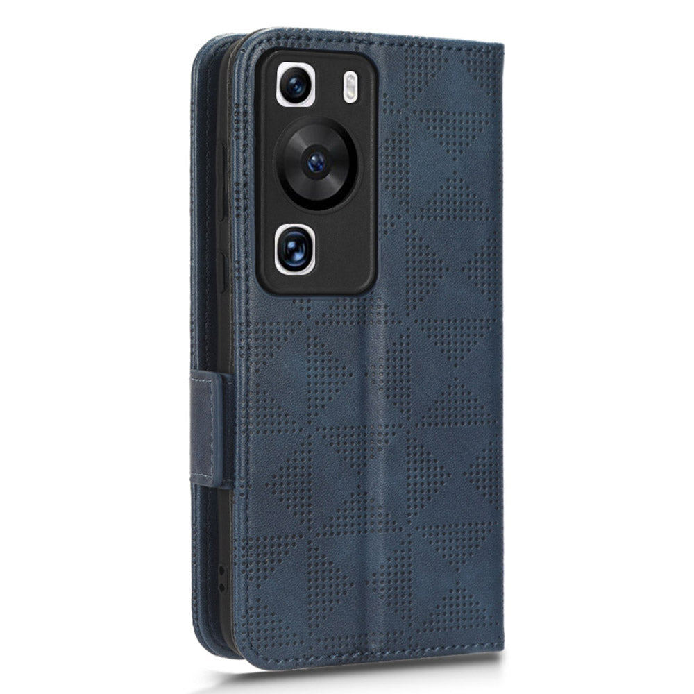 For Huawei P60 Pro / P60 Anti-Dust Phone Shell PU Leather Phone Case Imprinted Triangle Stand Wallet Cover