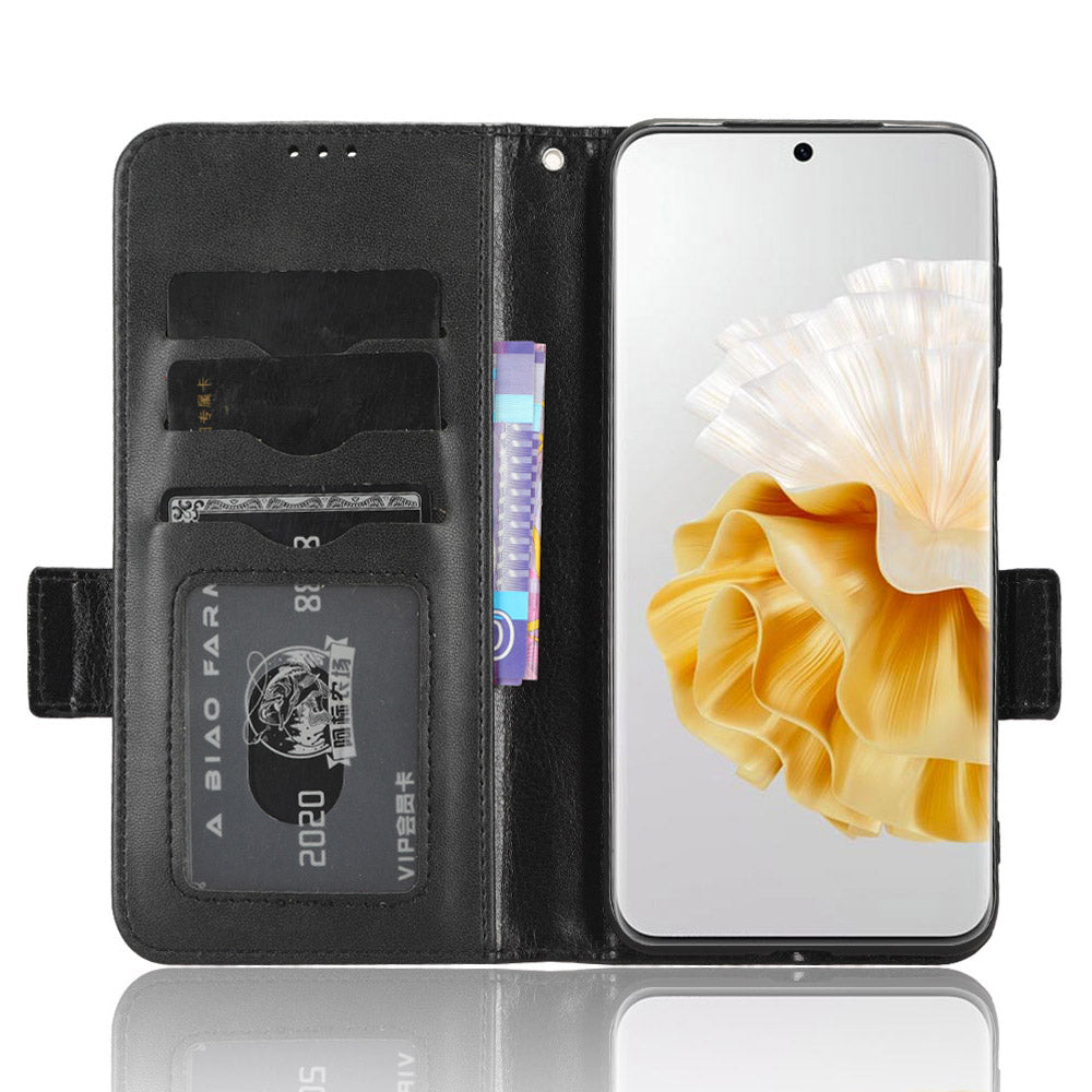 For Huawei P60 Pro / P60 Anti-Dust Phone Shell PU Leather Phone Case Imprinted Triangle Stand Wallet Cover