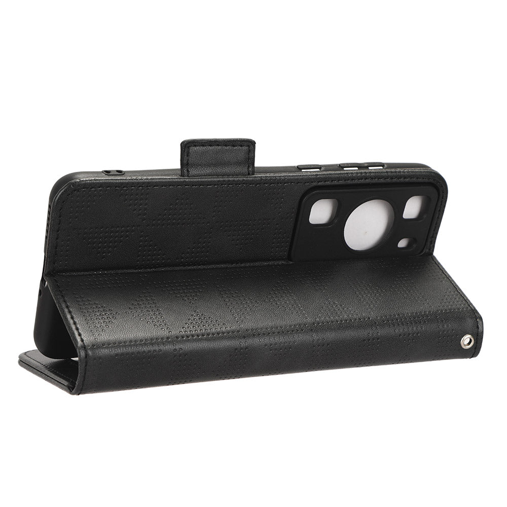 For Huawei P60 Pro / P60 Anti-Dust Phone Shell PU Leather Phone Case Imprinted Triangle Stand Wallet Cover