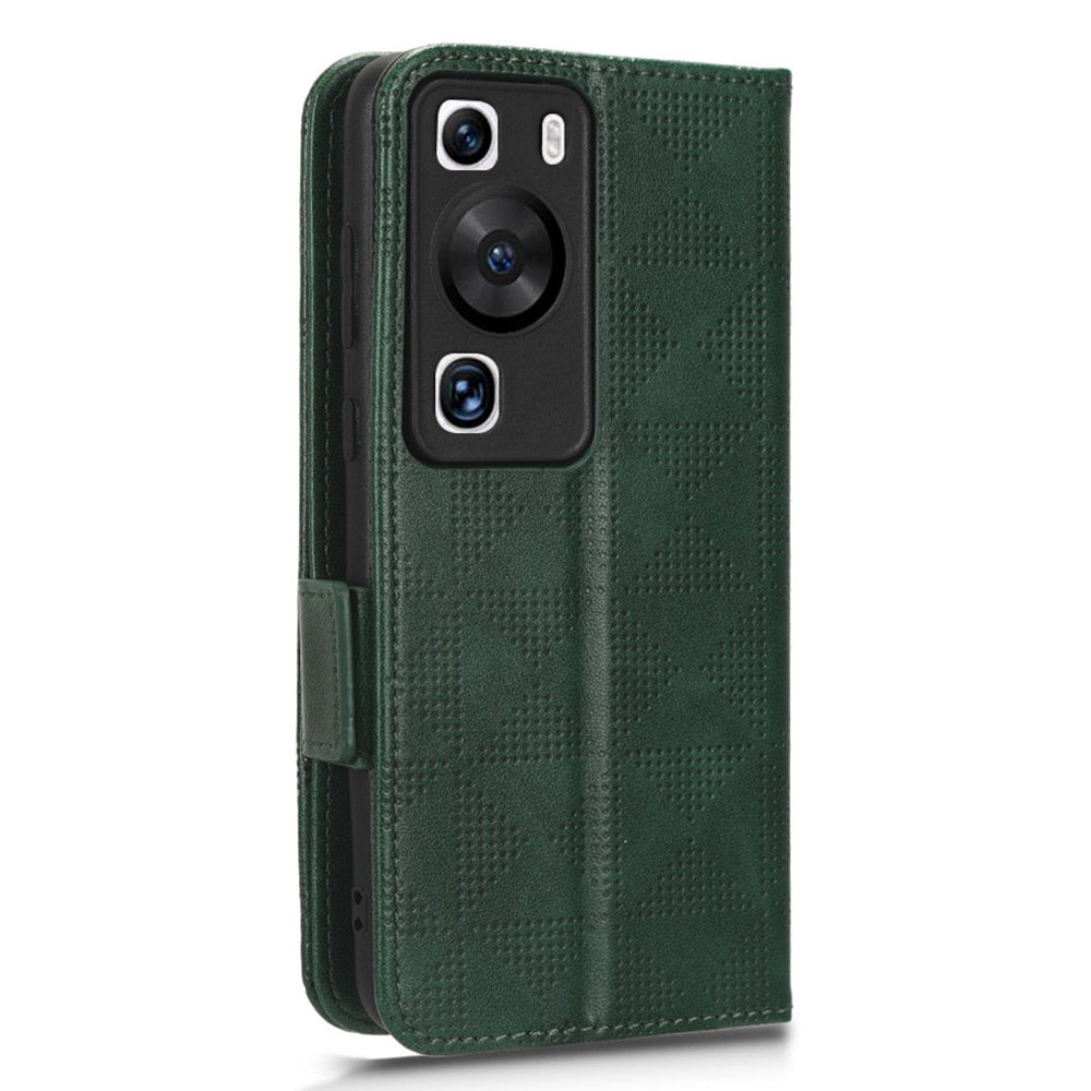 For Huawei P60 Pro / P60 Anti-Dust Phone Shell PU Leather Phone Case Imprinted Triangle Stand Wallet Cover