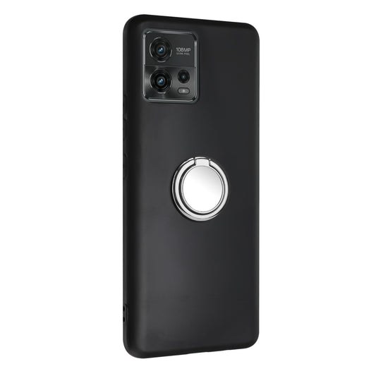 For Motorola Moto G72 4G Matte Texture TPU Phone Case Ring Kickstand Protective Cover Support Magnet Mount