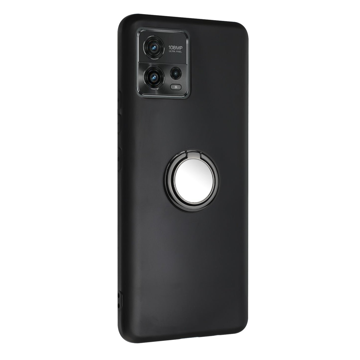 For Motorola Moto G72 4G Matte Texture TPU Phone Case Ring Kickstand Protective Cover Support Magnet Mount