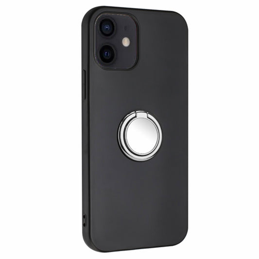 TPU Cover for iPhone 12 mini 5.4 inch Ring Kickstand Matte Phone Case Support Car Magnet Mount
