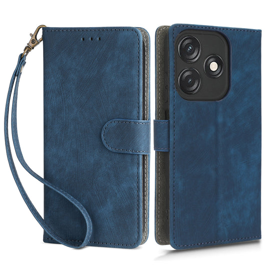 For Tecno Spark 10C RFID Blocking Wallet Cover Phone Stand Case PU Leather Shell with Strap