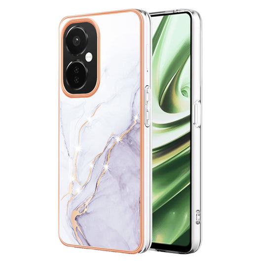 For OnePlus Nord CE 3 Lite 5G / Nord N30 5G YB IMD Series-2 Marble Pattern IMD TPU Case Electroplating Frame Phone Cover