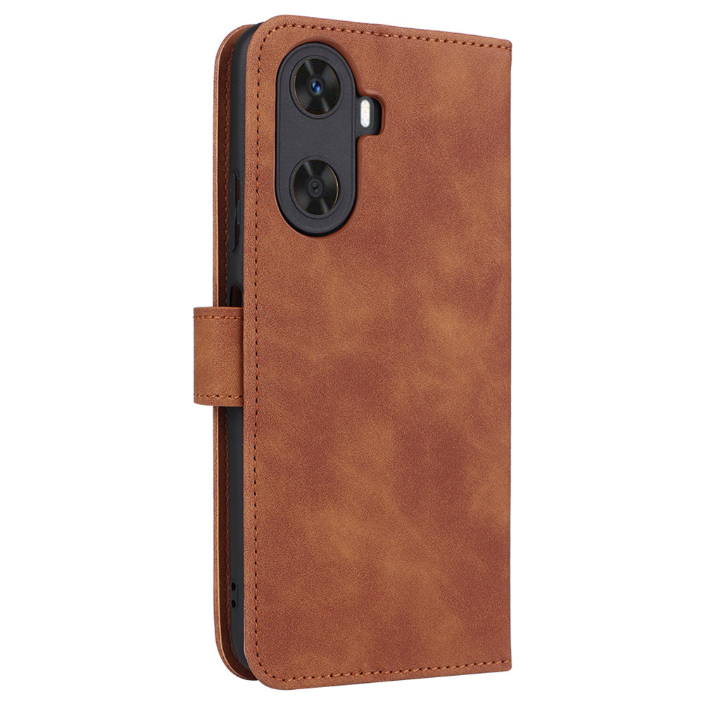 For Huawei Enjoy 60 PU Leather Skin-touch Phone Case Wallet Book Stand Flip Cover