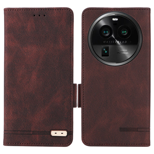 For Oppo Find X6 Hardware Decor Stand Cover PU Leather Wallet Anti-drop Phone Case