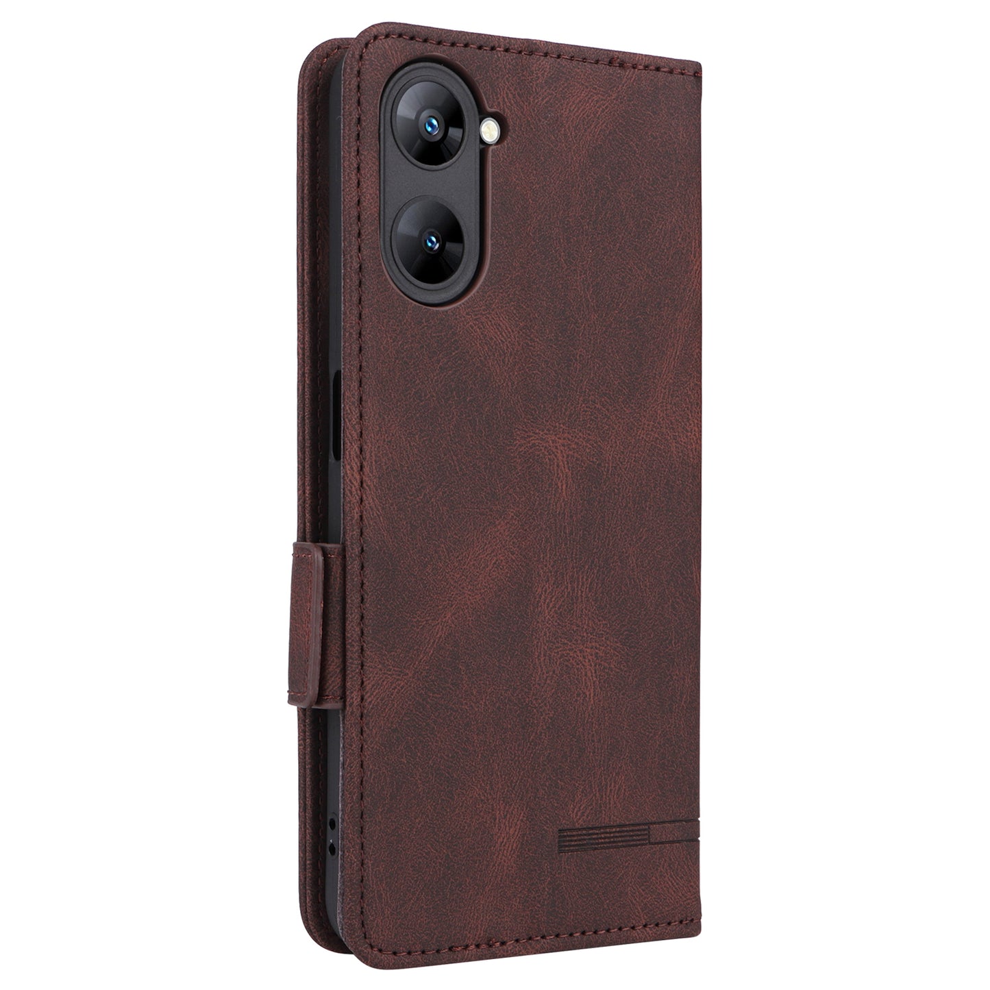 For Realme V30 / V30t 5G Hardware Decor PU Leather Phone Case Drop-proof Wallet Stand Cover