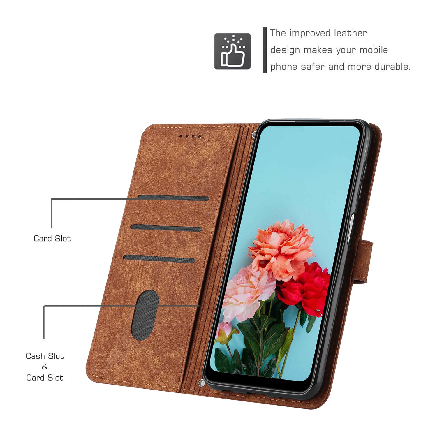 For Infinix Zero 20 4G Leather Phone Stand Case Skin-touch Lines Imprinted Wallet Phone Cover