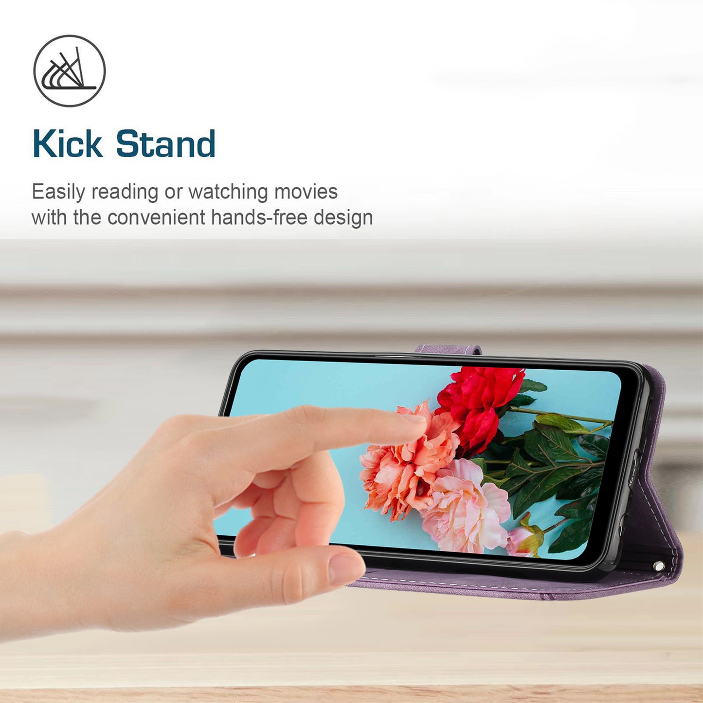 For Infinix Zero 20 4G Leather Phone Stand Case Skin-touch Lines Imprinted Wallet Phone Cover