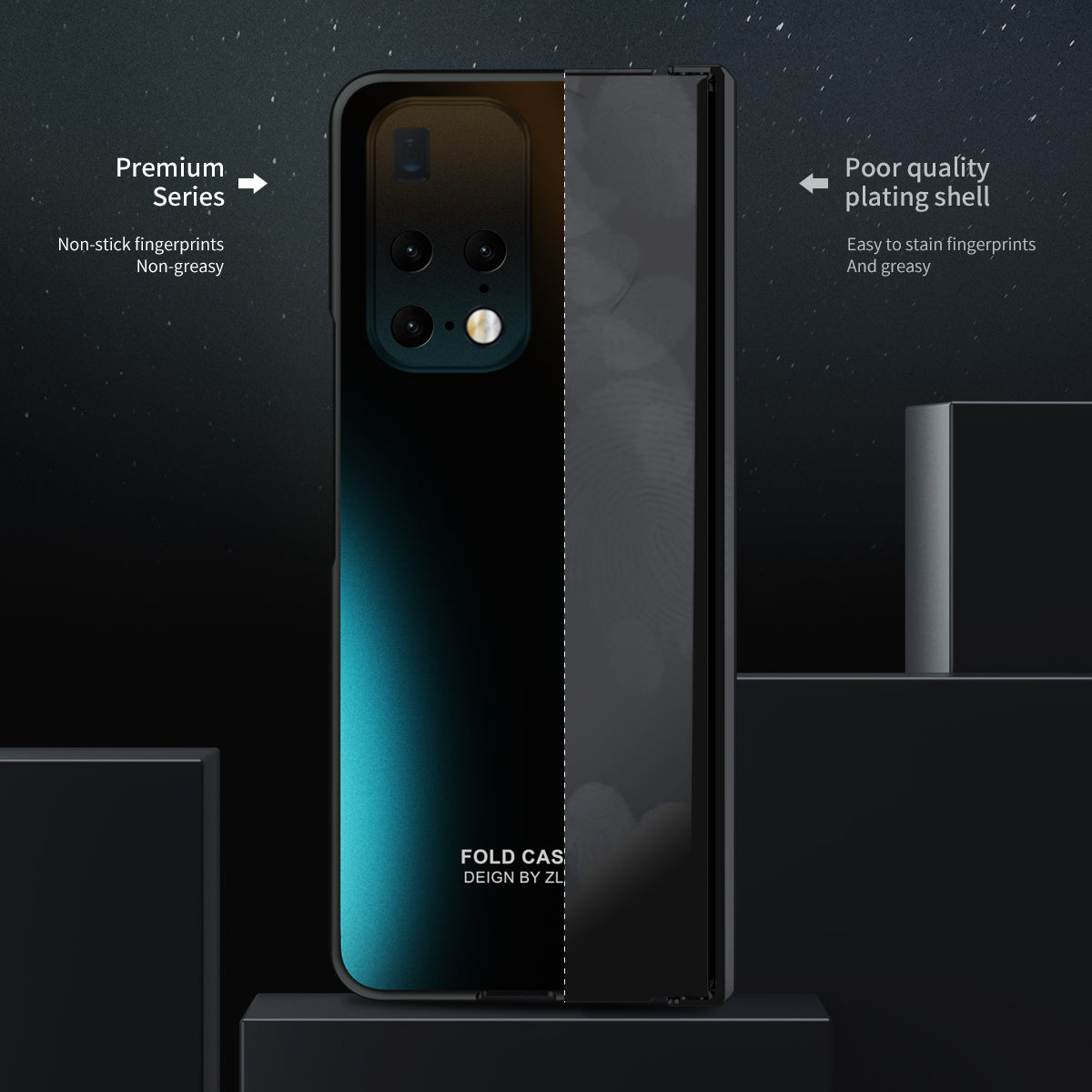 Phone Case for Huawei Mate X2 Anti-Drop Hard PC Protective Phone Shell Cover with Screen Film