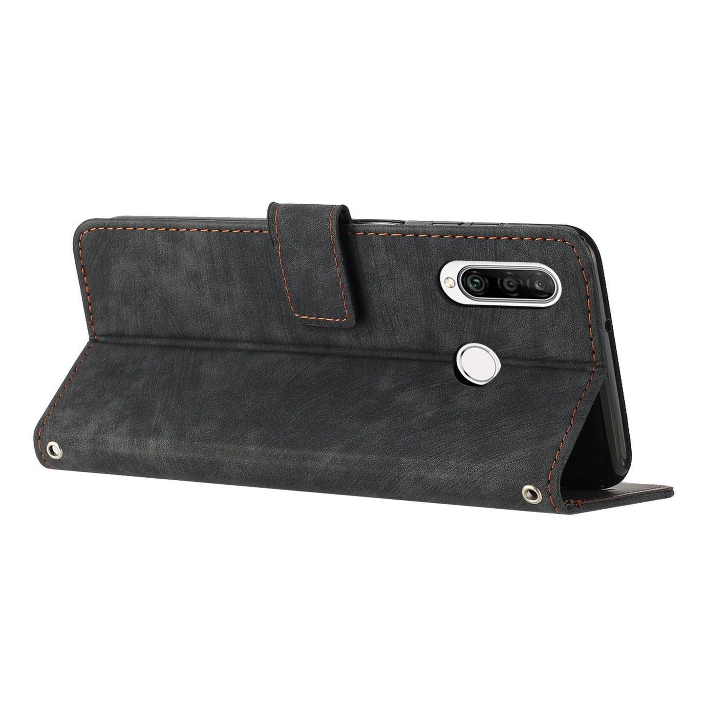 For Huawei P30 Lite New Edition / P30 Lite / nova 4e / Honor 20 Lite Stand Imprinted Phone Case Leather Wallet Skin-touch Shell