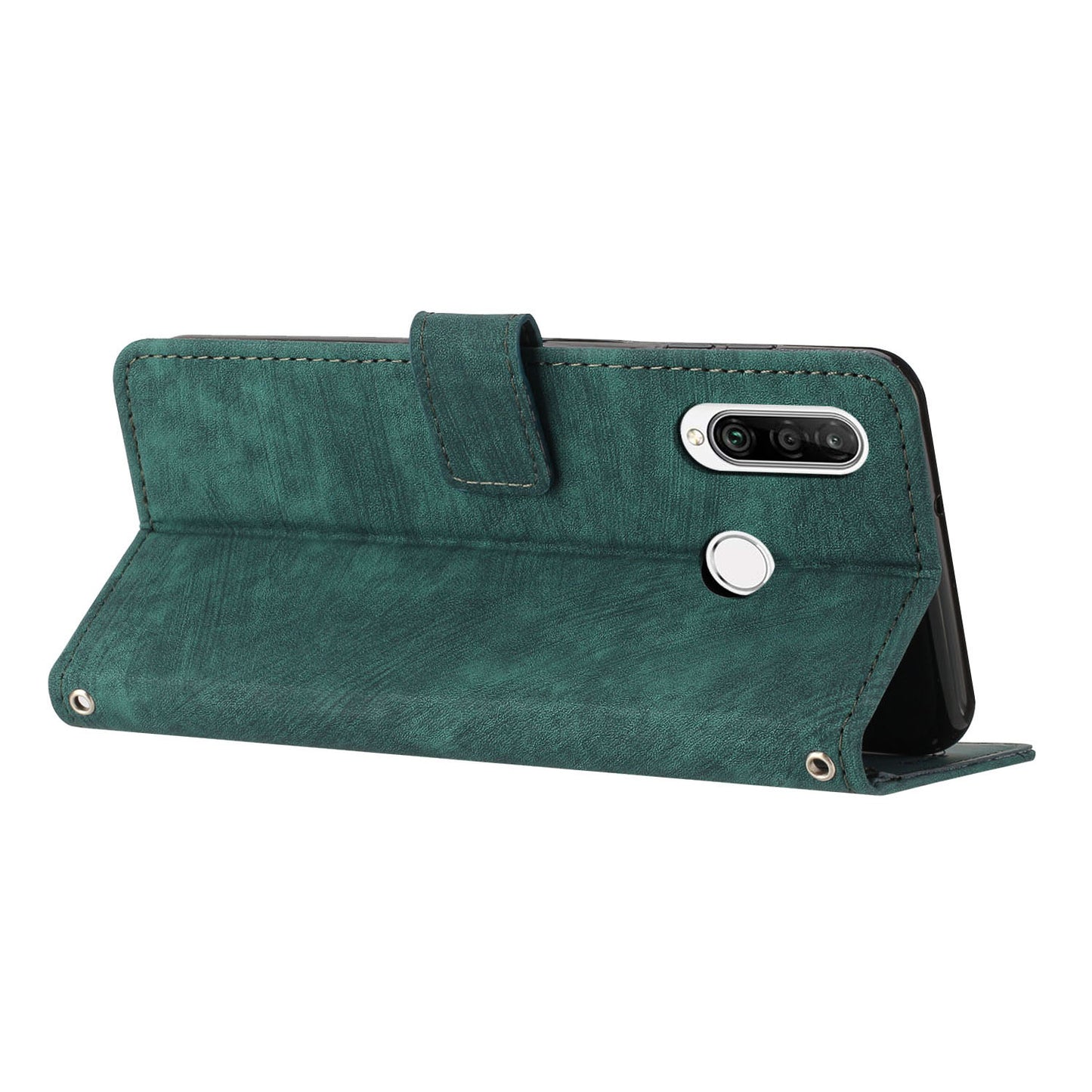 For Huawei P30 Lite New Edition / P30 Lite / nova 4e / Honor 20 Lite Stand Imprinted Phone Case Leather Wallet Skin-touch Shell