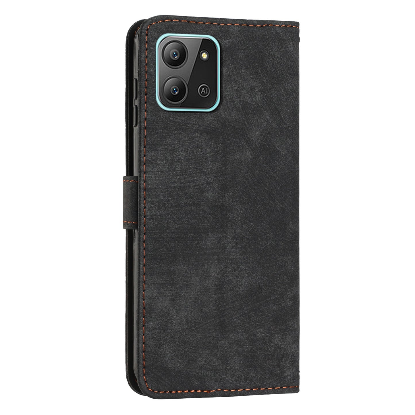 For Infinix Hot 11 2022 4G Flip PU Leather Case Lines Imprinted Stand Wallet Phone Cover