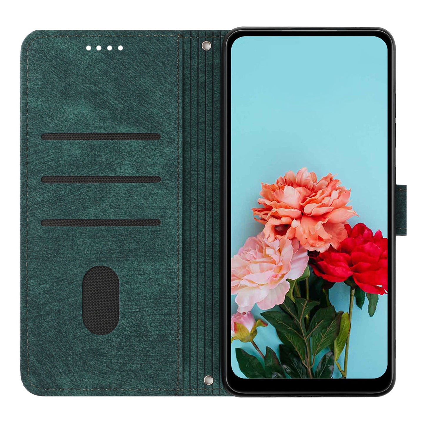 For Infinix Smart 6 Plus (India) 4G Stand PU Leather Wallet Phone Case Lines Imprinted Cover with Straps