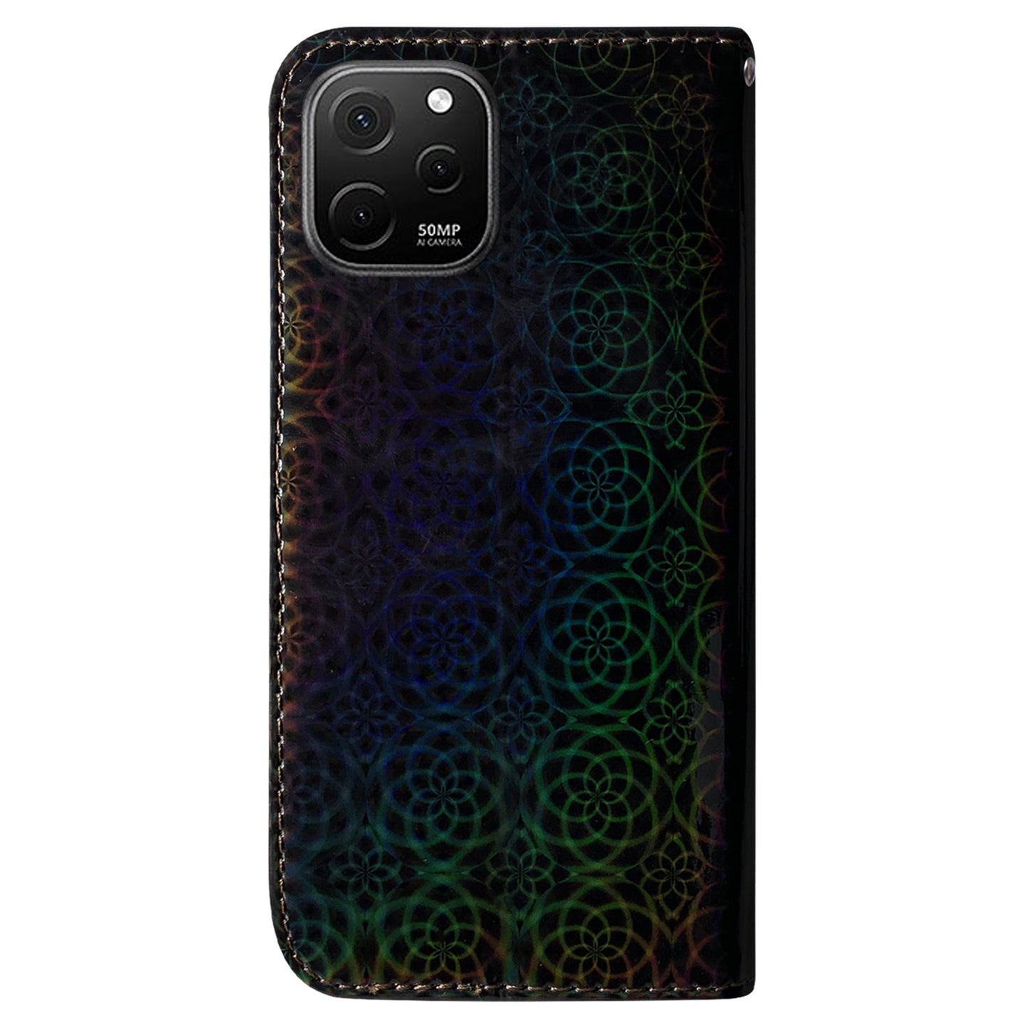 For Huawei nova Y61 4G / Enjoy 50z 4G Dazzling Flower Pattern Stand Phone Case PU Leather Phone Wallet Cover