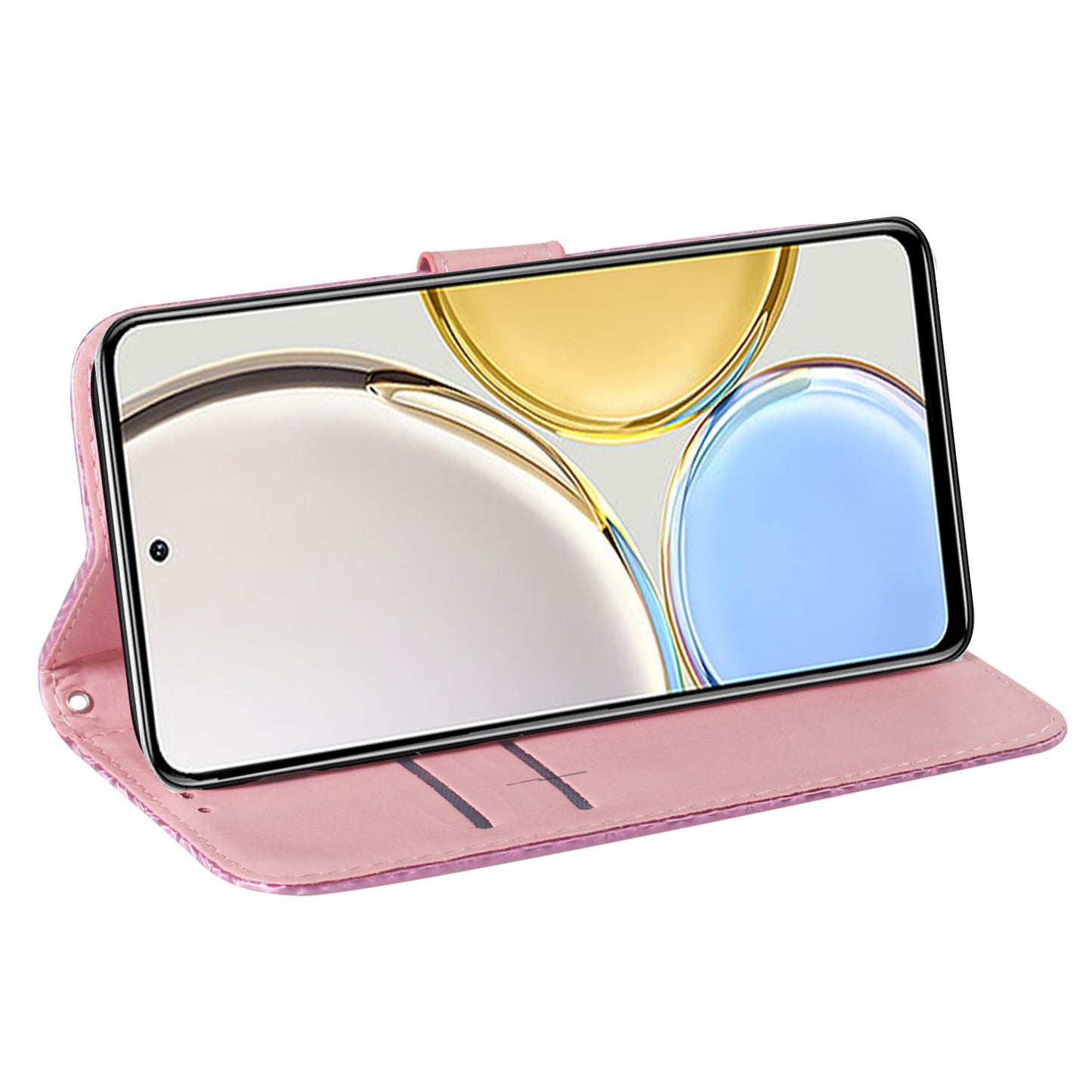 For Huawei nova Y61 4G / Enjoy 50z 4G Dazzling Flower Pattern Stand Phone Case PU Leather Phone Wallet Cover