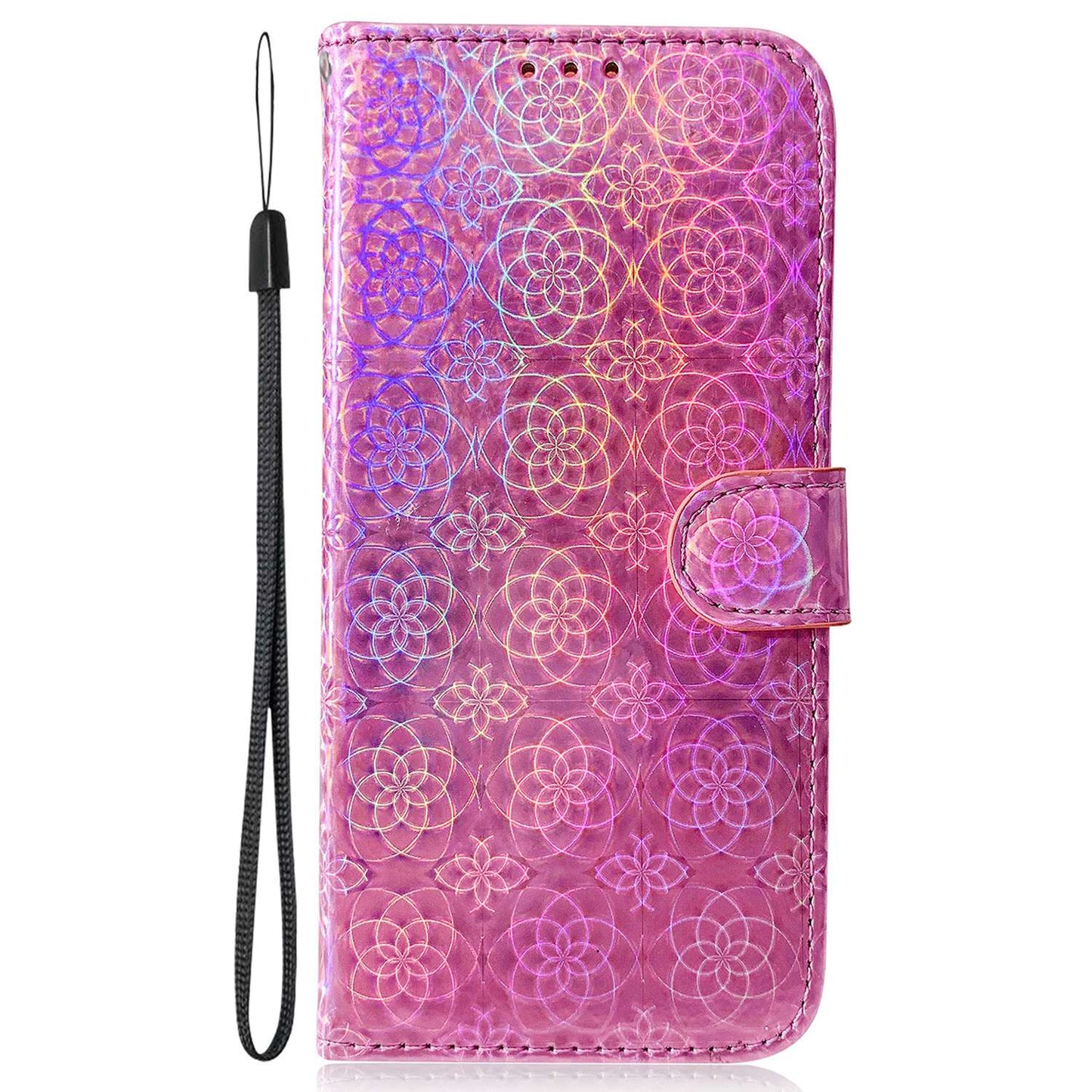For Huawei nova Y61 4G / Enjoy 50z 4G Dazzling Flower Pattern Stand Phone Case PU Leather Phone Wallet Cover