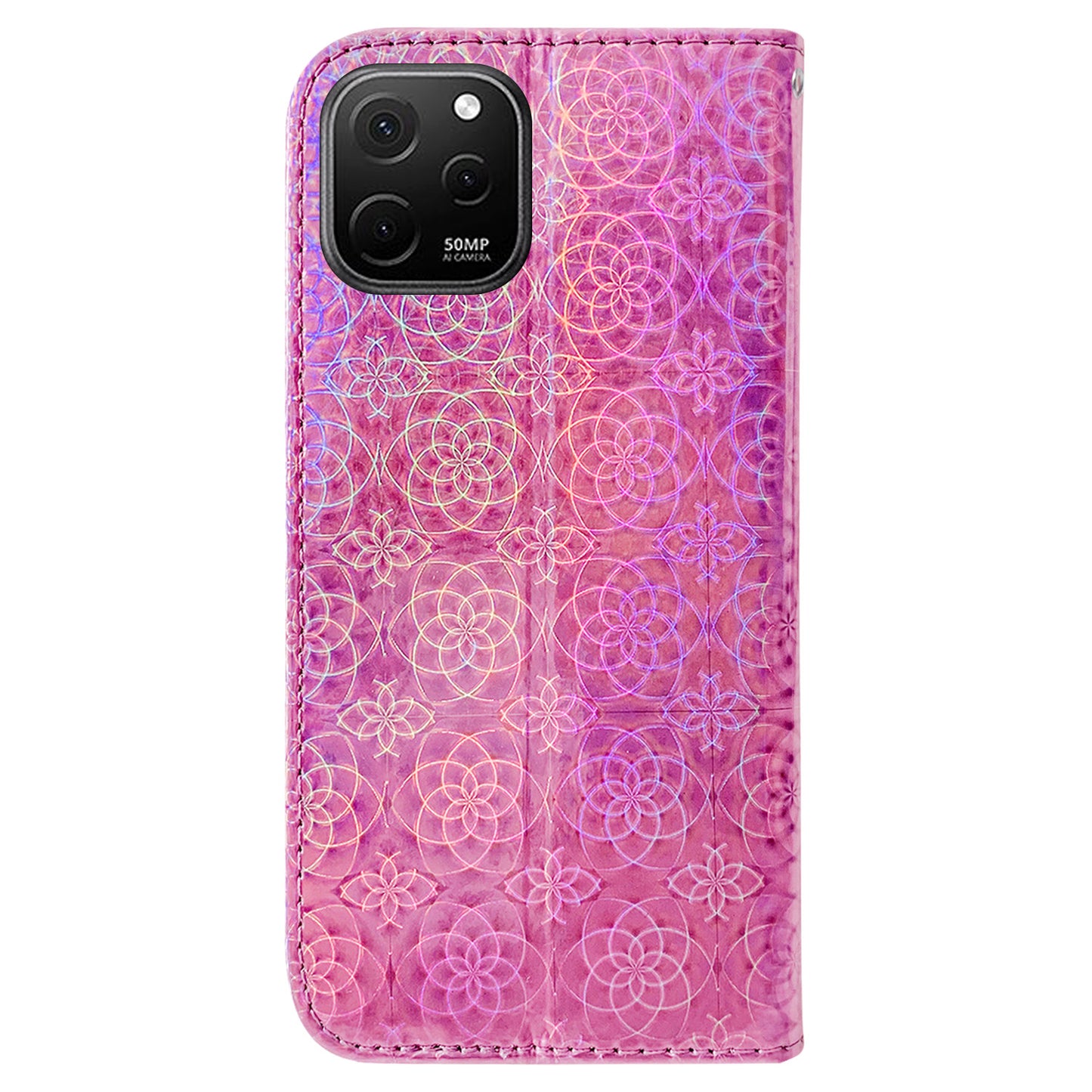 For Huawei nova Y61 4G / Enjoy 50z 4G Dazzling Flower Pattern Stand Phone Case PU Leather Phone Wallet Cover