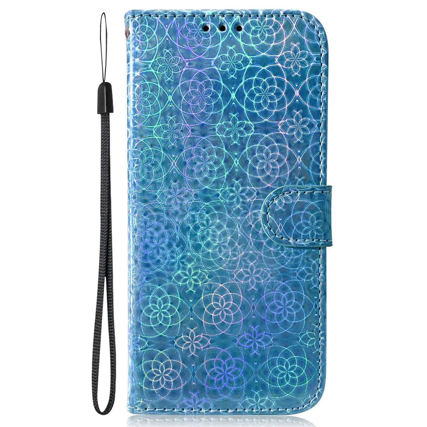 For Huawei nova Y61 4G / Enjoy 50z 4G Dazzling Flower Pattern Stand Phone Case PU Leather Phone Wallet Cover